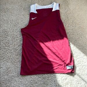 Nike Women's Maroon and White Tank Top
